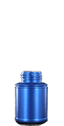 125 ml pot, for  B35 cap, in blue HDPE